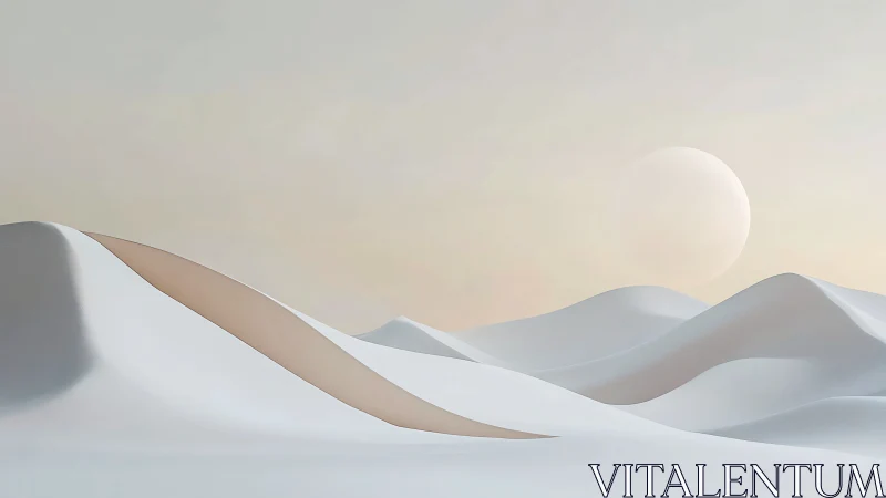 Minimalist desert dunes with soft pastel atmospheric gradients.