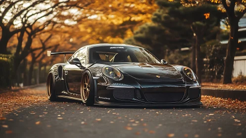 Midnight track predator lounges beneath autumn firelight