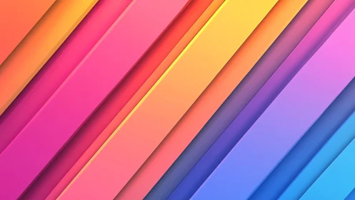 Geometric gradient bands in diagonal layered 3D composition.