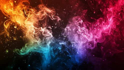 Chromatic vapor plumes merge in a high-contrast digital field
