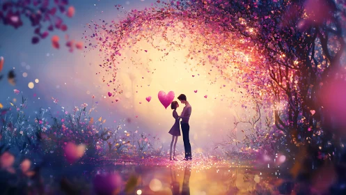 Enchanted Garden Romance Blooms Within Glowing Flower Cathedral