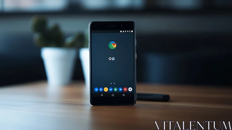 Android smartphone displaying home screen with app icons and widgets