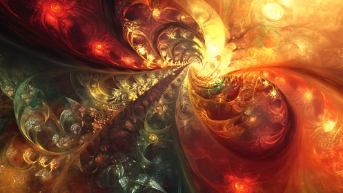 Glowing spiral dreamscape swirling with warm cosmic light.