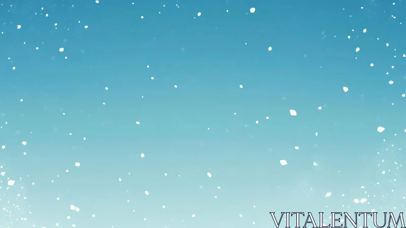 White particulate elements against uniform blue gradient sky.