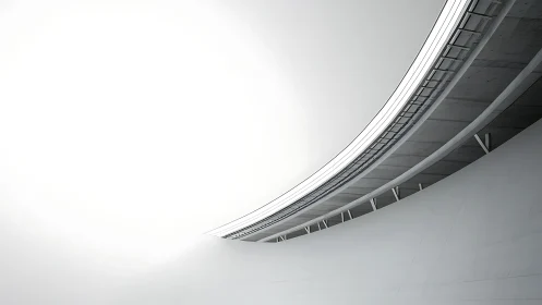 Minimalist curved overpass with stark white negative space.