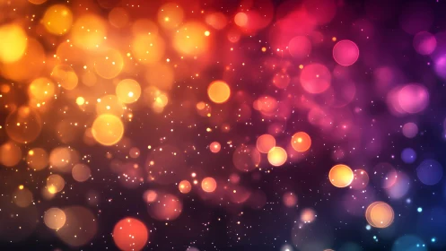 Colorful bokeh light abstract background with glowing circles.