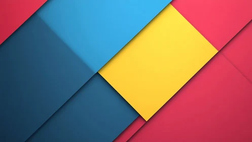 Geometric overlapping panels in primary color layout.