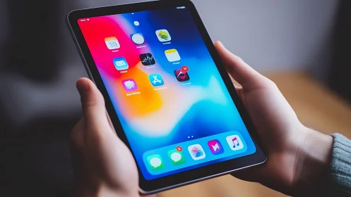 Vibrant iPad Glows with Prismatic App Ecosystem in Hands