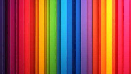 Vertical chromatic spectrum bars with layered shadows and depth.