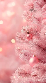 Sugarblush branches cradle ornaments in dreamy holiday hush