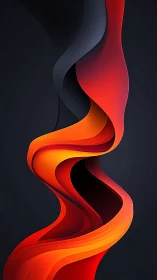 Glowing ribbon of warm color gently twists through darkness