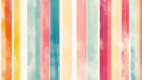 Vertical pastel stripes show textured watercolor gradients and bleed