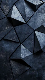 Dark geometric surface shows folded triangular facets