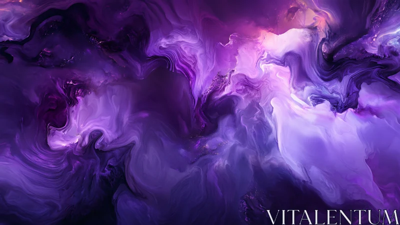 Violet nebula abstraction forms fluid luminous cosmic currents