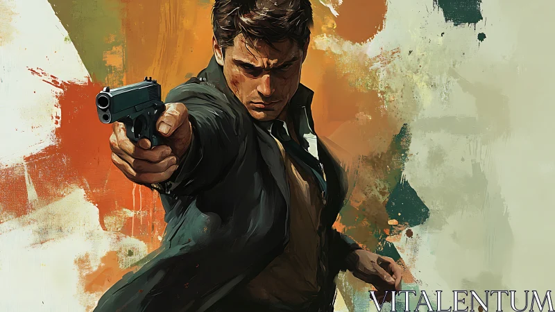 Gunmetal resolve cuts through a storm of painted chaos