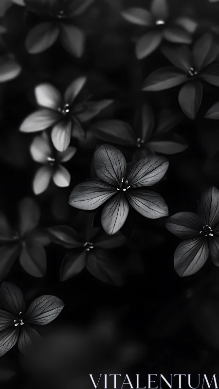 Monochromatic Floral Study with Five-Petaled Blooms.