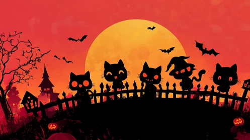 Black Cats and Halloween Magic Under the Harvest Moon.