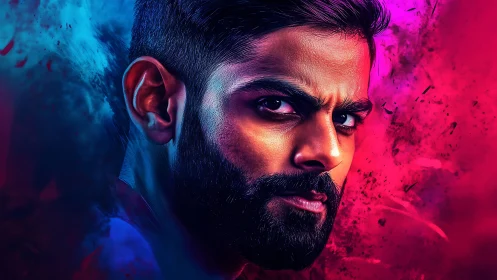 Neon tempers collide as a vigilant gaze cuts through chaos