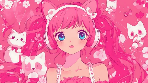 Bubblegum beats swirl around a wide-eyed neko dreamer
