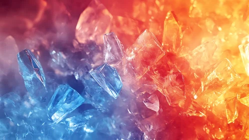 Thermodynamic crystal interface with bifurcated color spectrum.