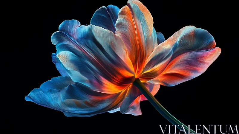Radiant Bloom: Luminescent Petals Dancing in Electric Fire.