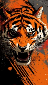 Roaring tiger energy splashed in bold urban color.