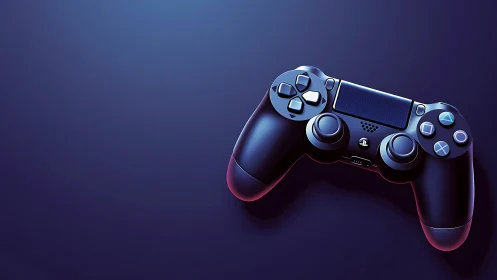 PlayStation DualShock Controller: Neon-Lit 3D Rendering.