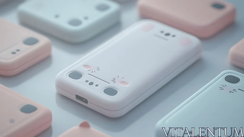 Kawaii Phone Cases Collection in Pastel Colors.