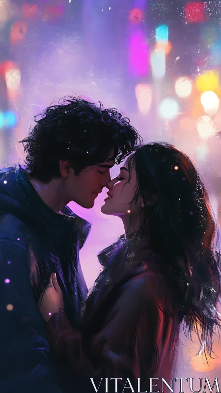 Luminescent Romance Beneath City Lights.