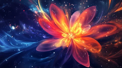 Cosmic bloom igniting vibrant nebular light in motion.