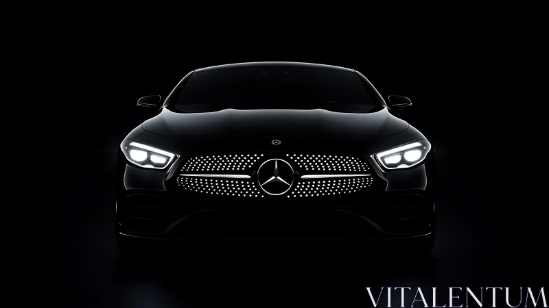 Front-lit luxury coupe with illuminated diamond grille detail.