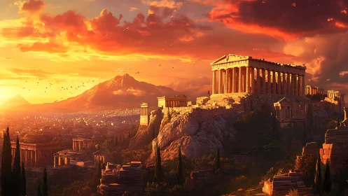 Sunlit digital reconstruction shows Parthenon above ancient city