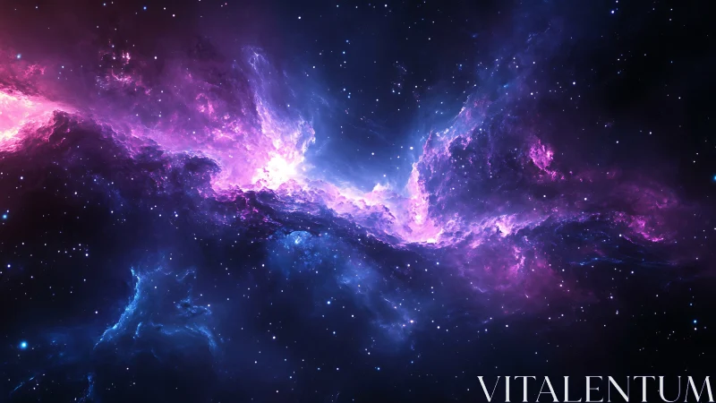 Nebula river of electric starlight carving midnight silence.