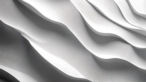 White sculpted waves form layered abstract wall surface.