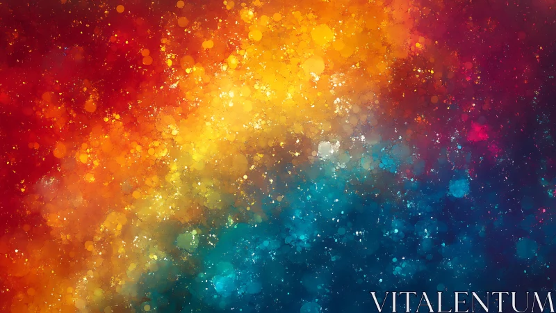 Color droplets drift like a quiet nebula across the void