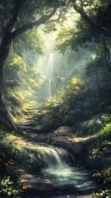 Enchanted Forest Waterfall Sanctuary