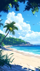 Tropical Paradise Beach Escape Under Sunny Skies.