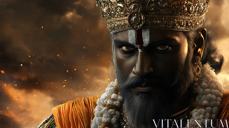 Regal warrior portrait in high-dynamic range cinematic lighting.