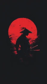 Silent ronin carves midnight myths beneath the blood moon