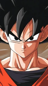 Intense anime warrior portrait with bold cel shading focus.