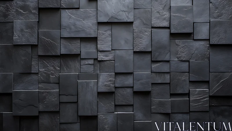 Dark slate wall shows staggered rectangular tile arrangement