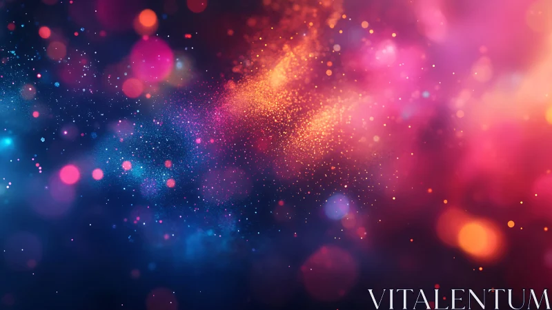 Dreamy cosmic dust clouds in glowing neon colors.