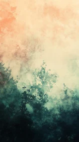 Gentle misty gradient softly drifts from warm to deep cool