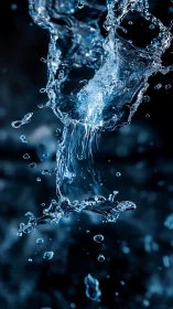 Liquid comet breaks apart in a midnight splash ballet.