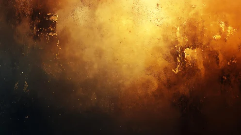 Golden and Black Abstract Texture Art with Dramatic Lighting.