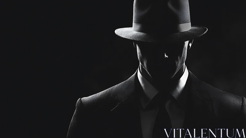 Shadowed gentleman in a fedora hints at quiet mystery