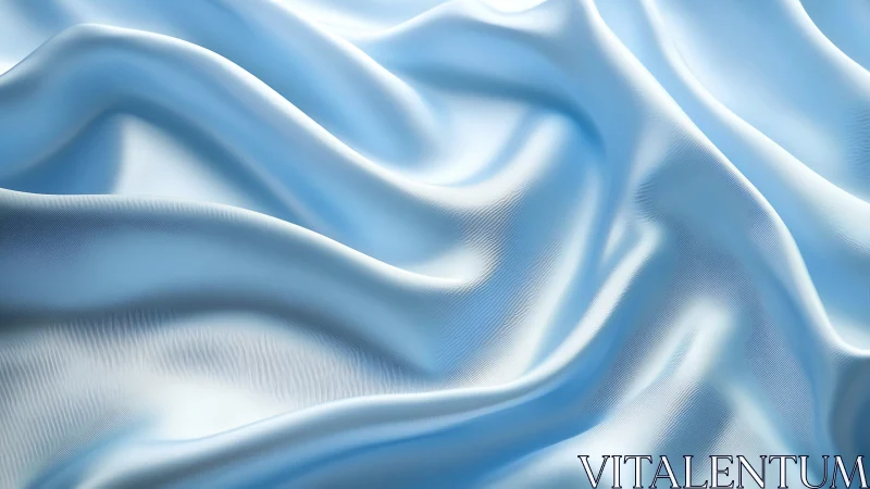 High-gloss pale blue fabric with soft specular highlights and folds