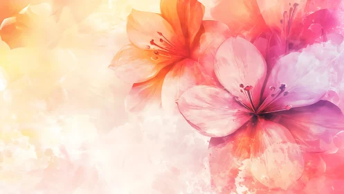 Translucent Floral Gradient: Soft-focus Blossoms in Warm Chromatic Progression.