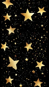 Gold foil stellar field with high-contrast particulate backdrop.