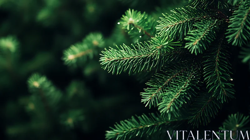 Quiet emerald fir needles soaked in soft forest light.